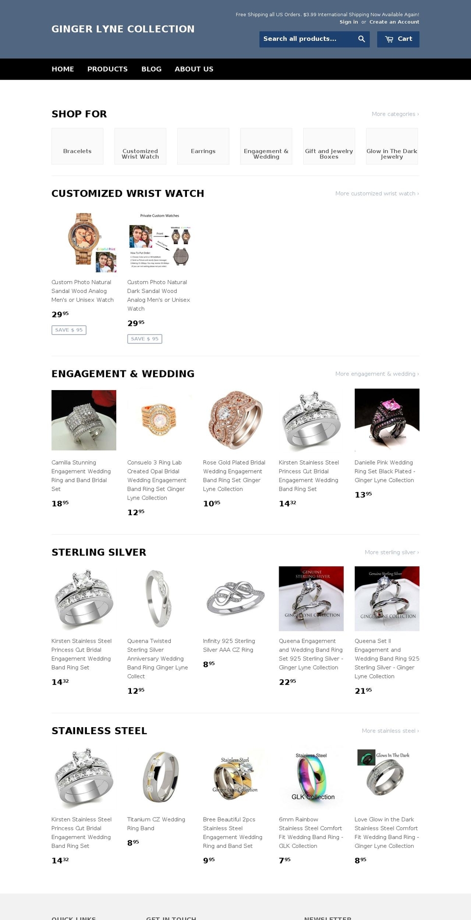 gingerlynejewelry.com — Shopify storefront screenshot