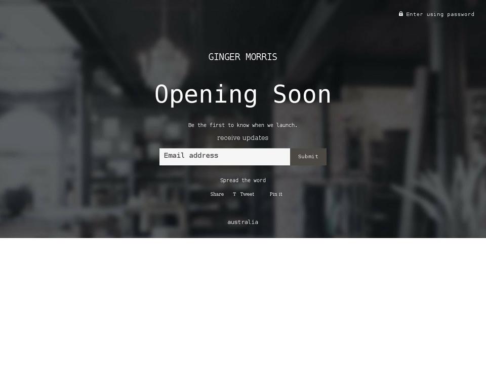 gingermorris.com.au shopify website screenshot
