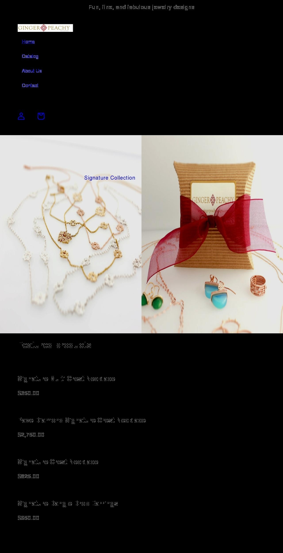 gingerpeachydesigns.com shopify website screenshot