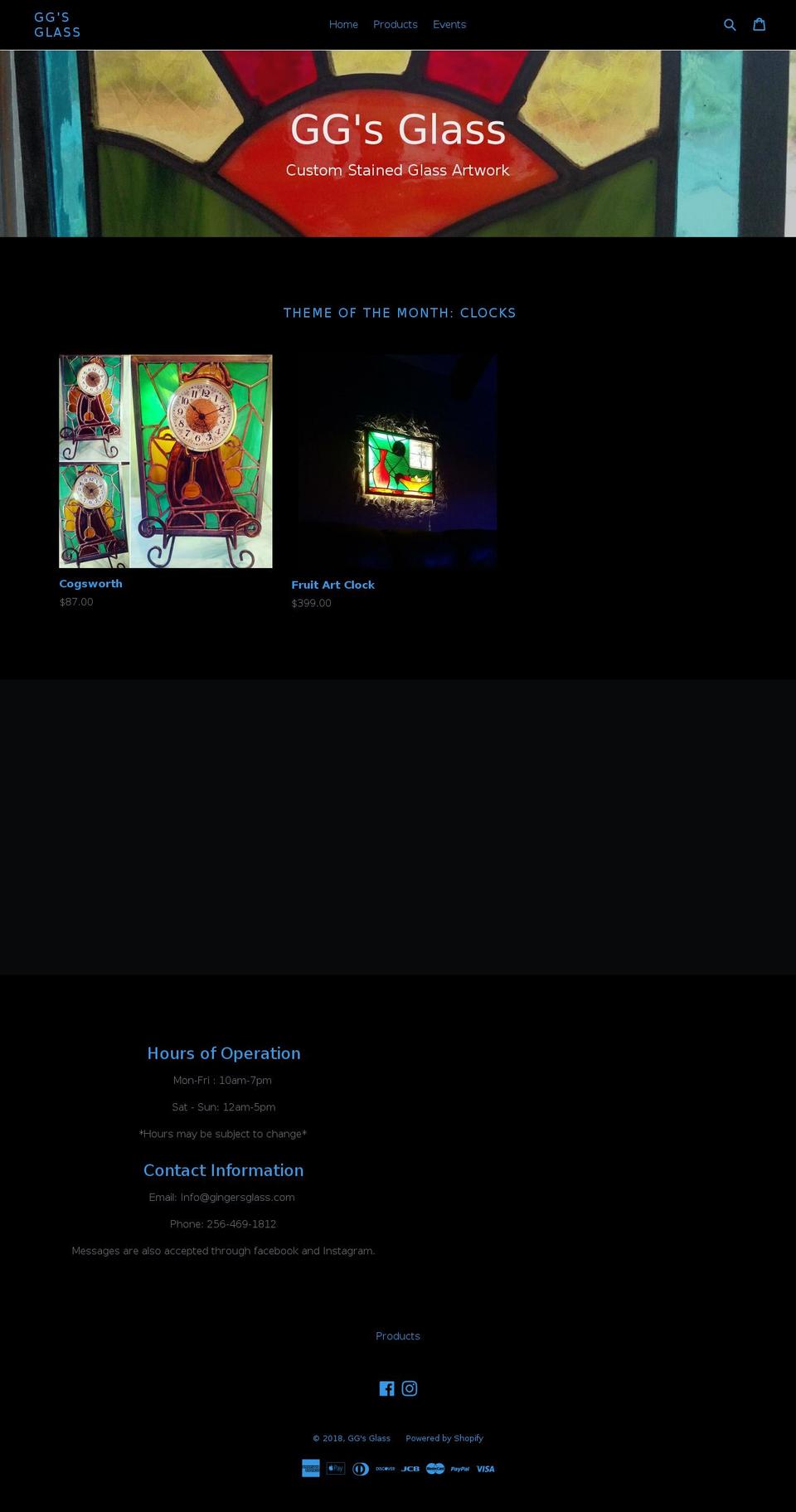 gingersglass.com — Shopify storefront screenshot