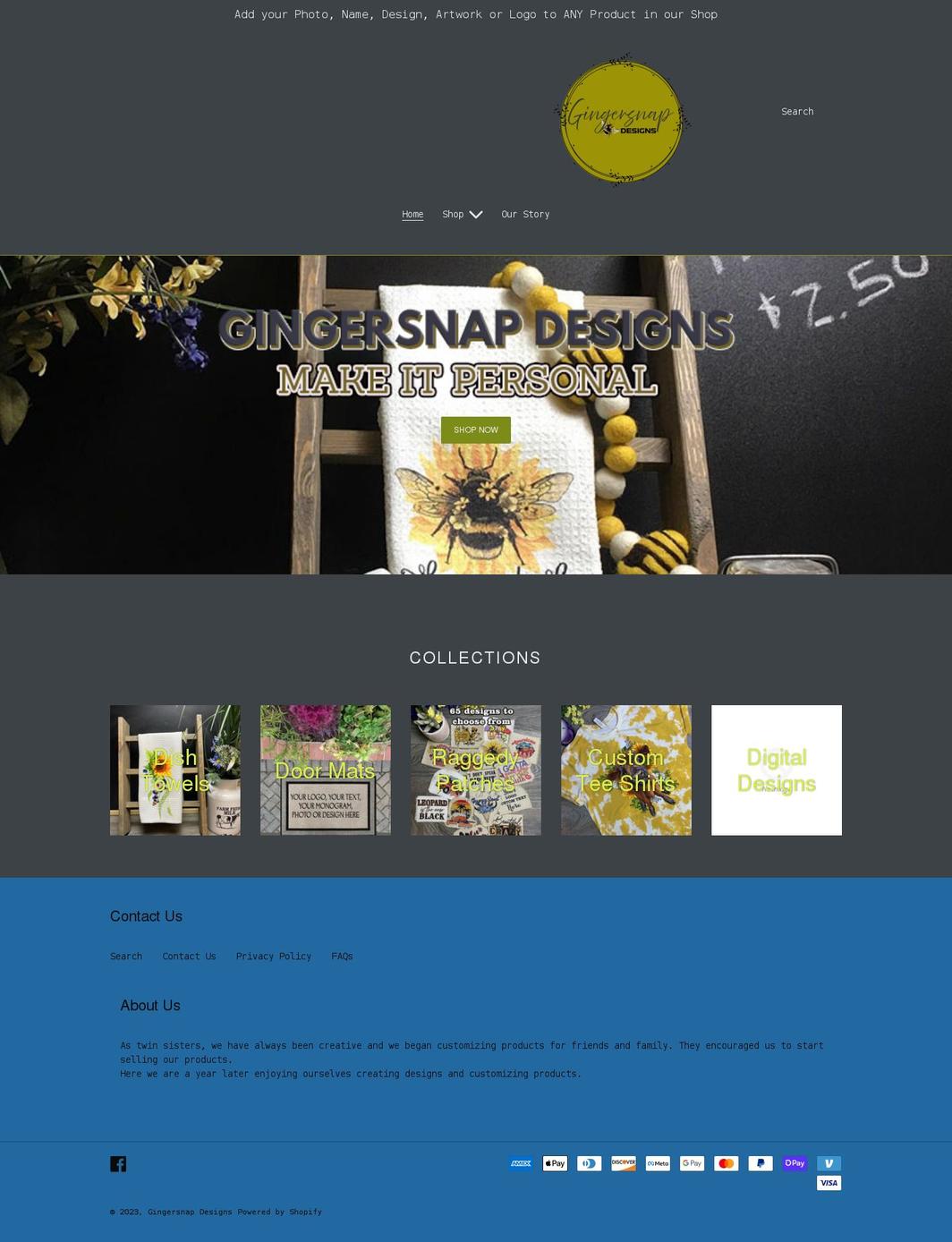 gingersnapproducts.com shopify website screenshot