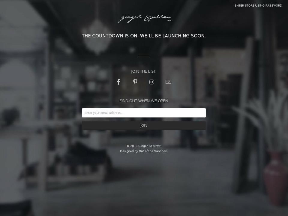 gingersparrow.com — Shopify storefront screenshot