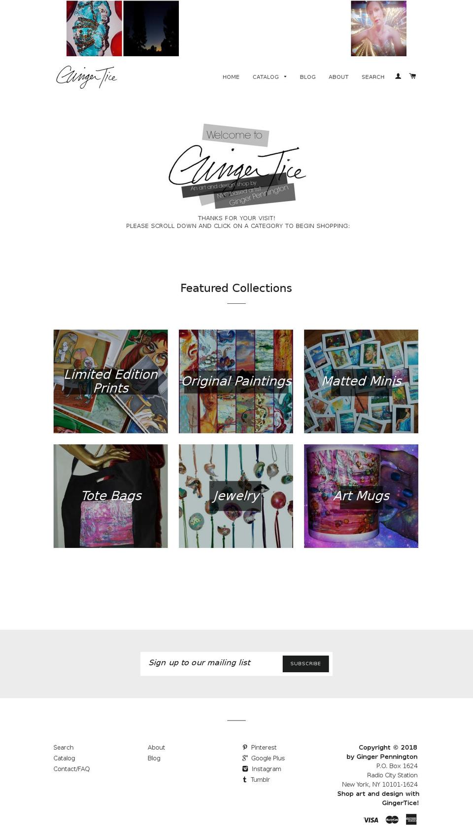 gingertice.com shopify website screenshot