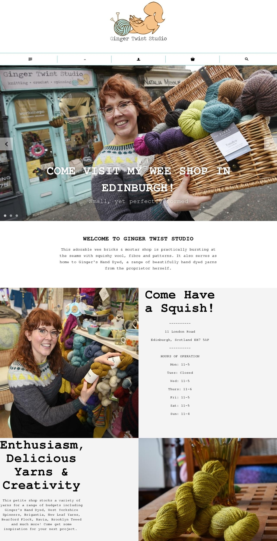 gingertwiststudio.com — Shopify storefront screenshot