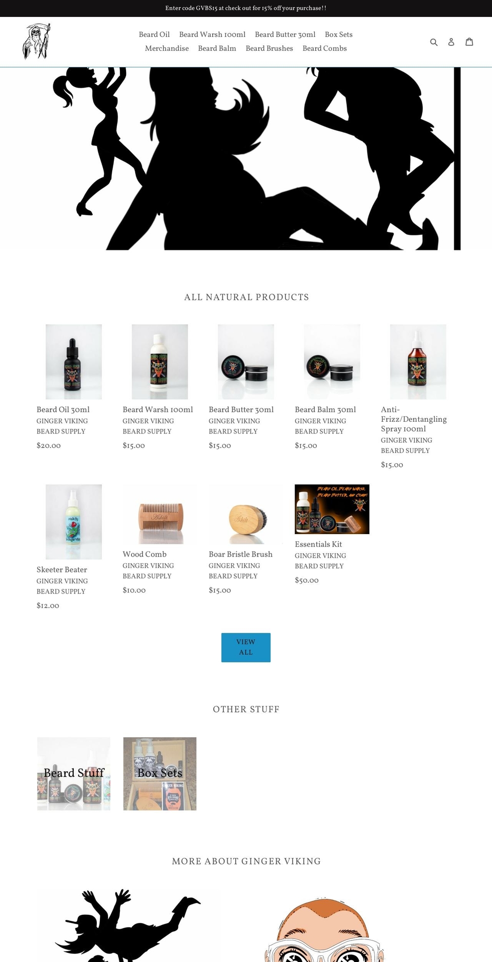 gingerviking.ca shopify website screenshot