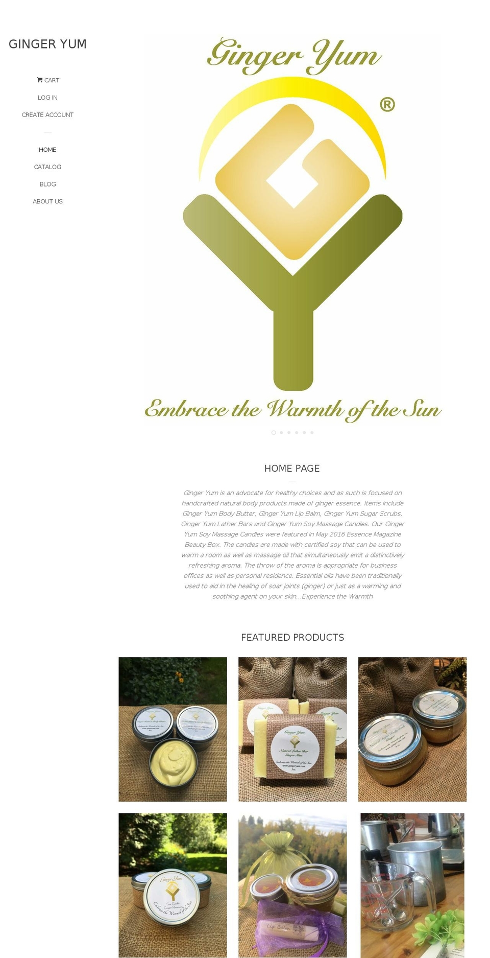 gingeryum.com shopify website screenshot