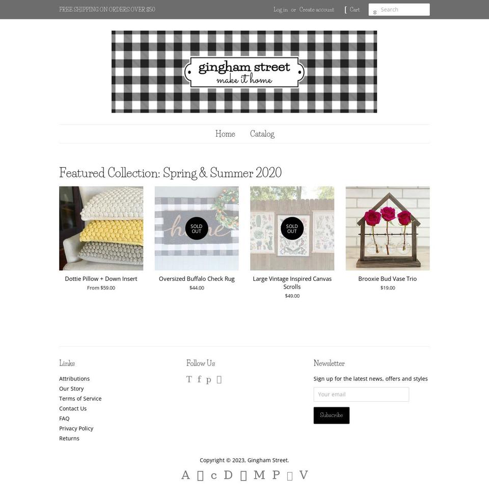 ginghamstreet.com — Shopify storefront screenshot