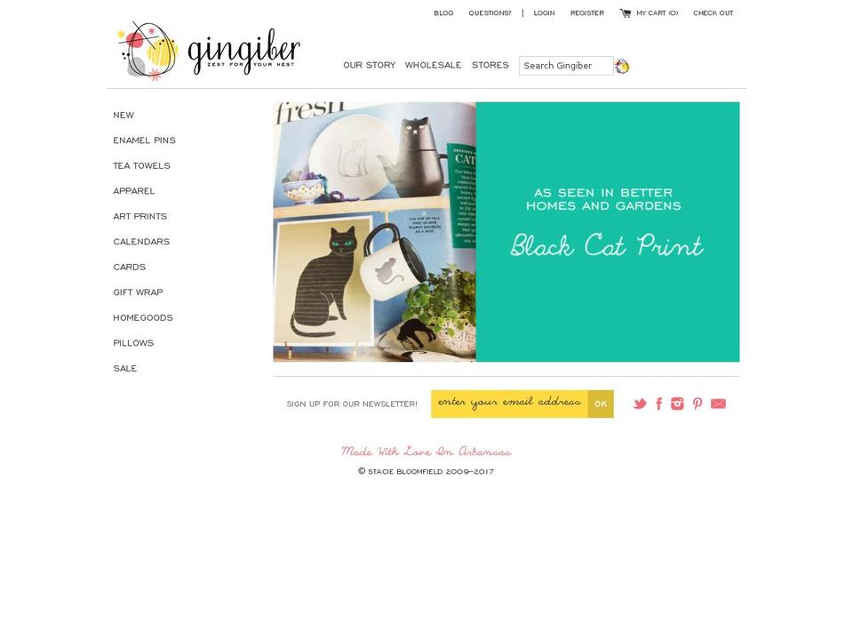 gingiber.com shopify website screenshot