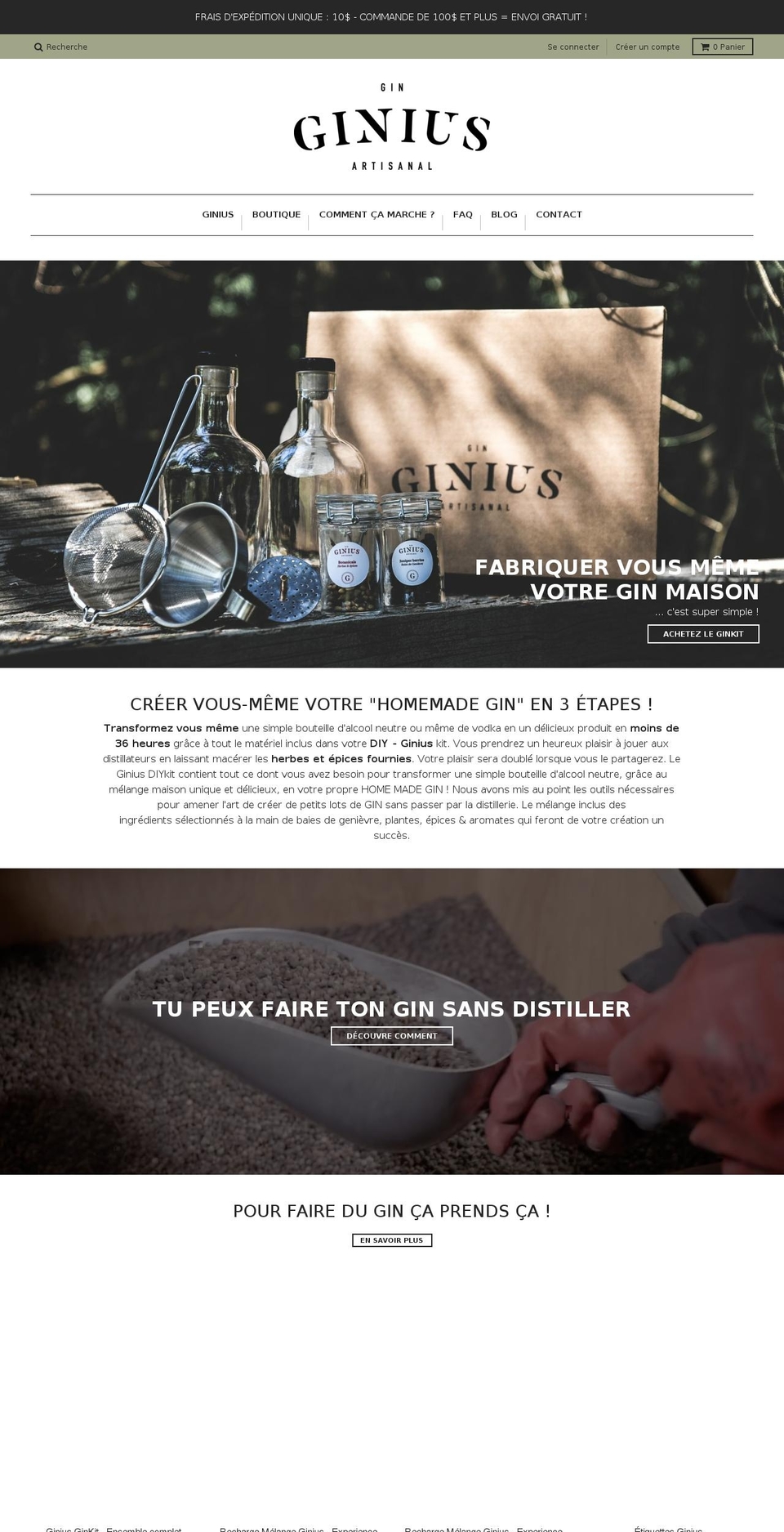 ginius.ca shopify website screenshot