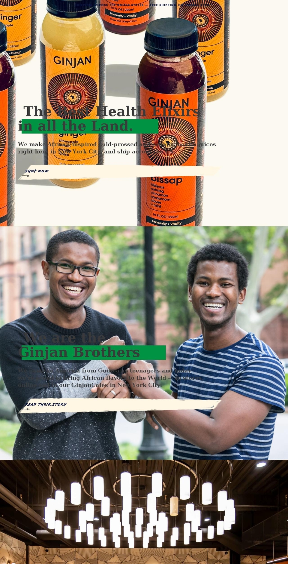 ginjanbros.com shopify website screenshot