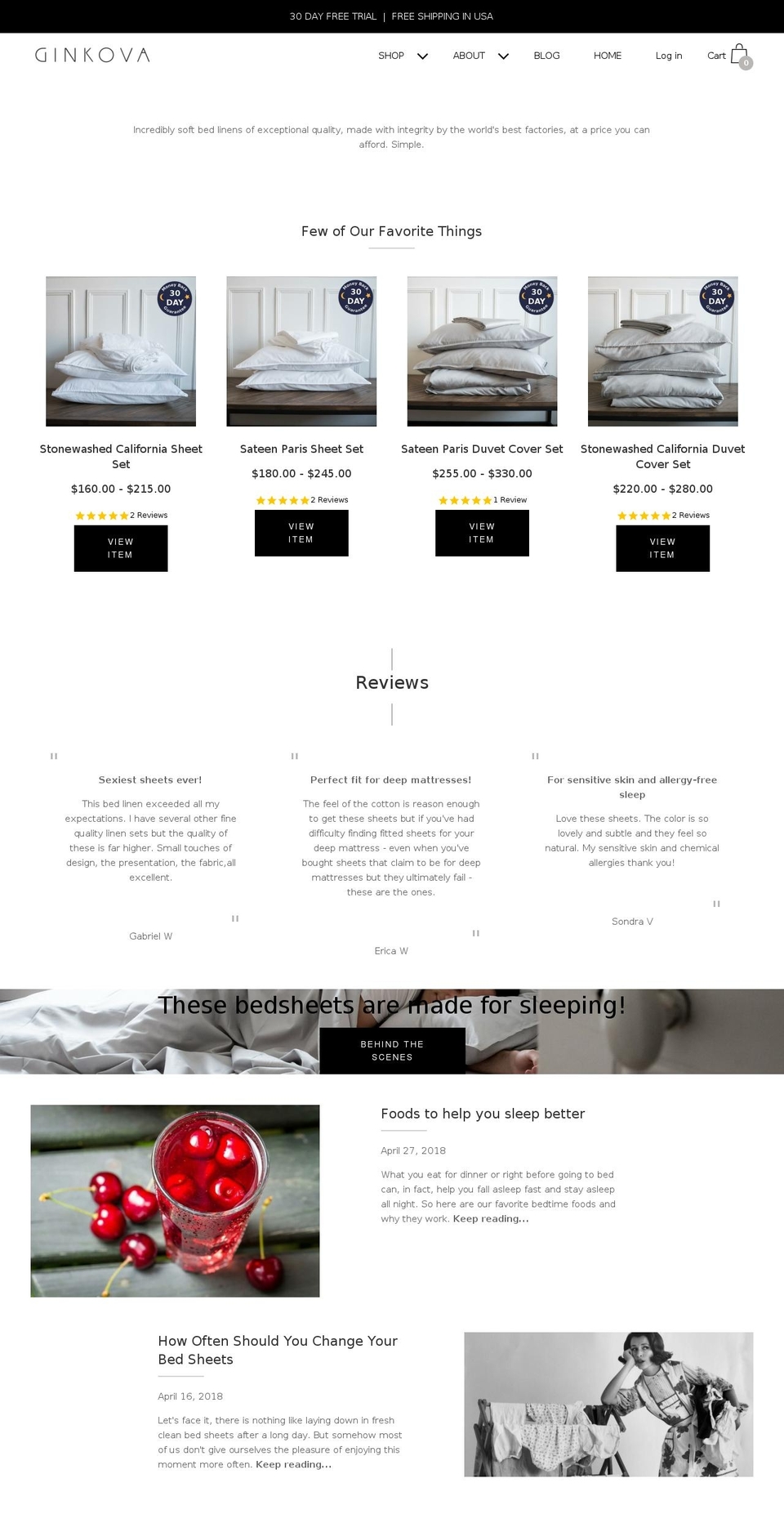 ginkova.com — Shopify storefront screenshot