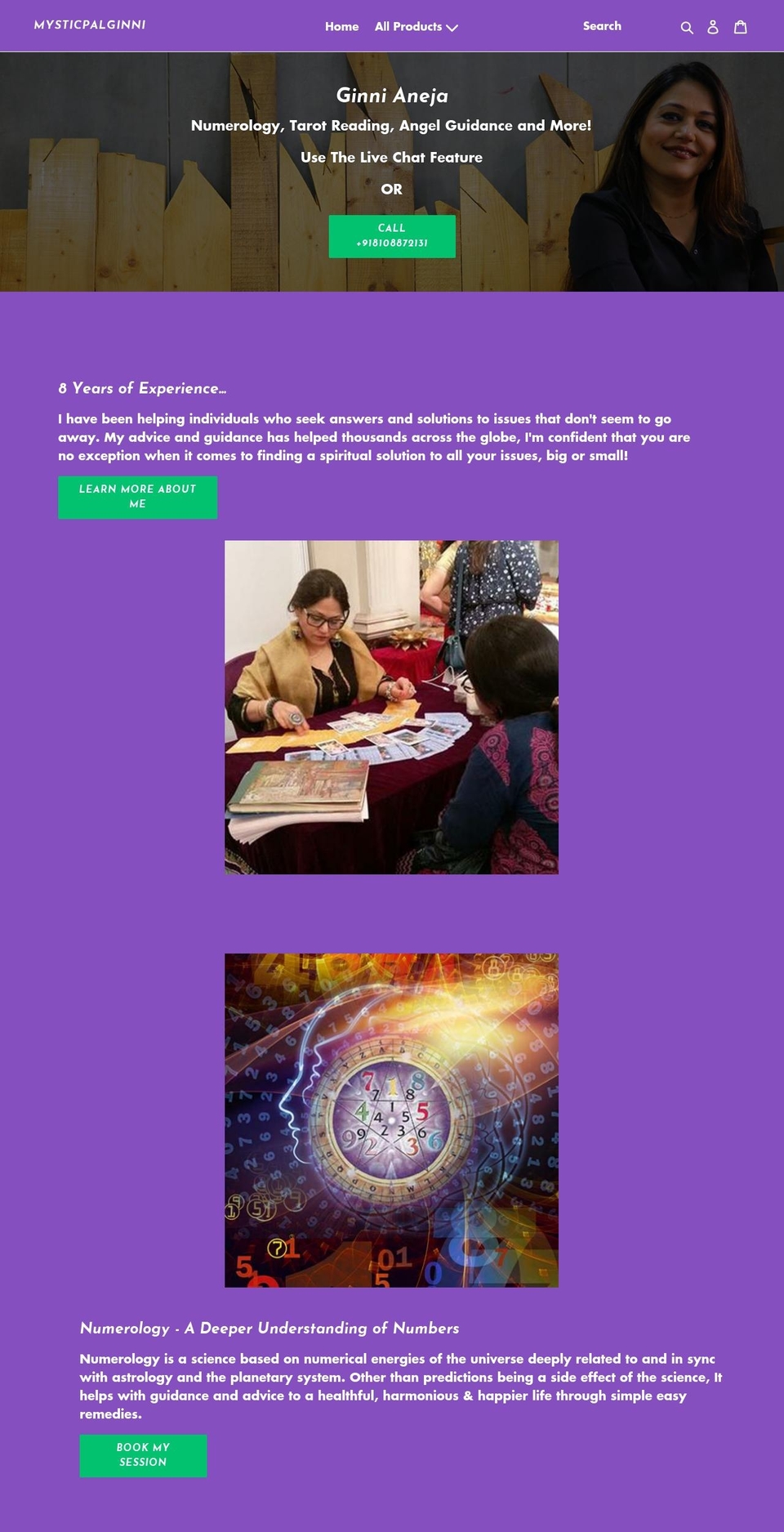 ginnianeja.com — Shopify storefront screenshot