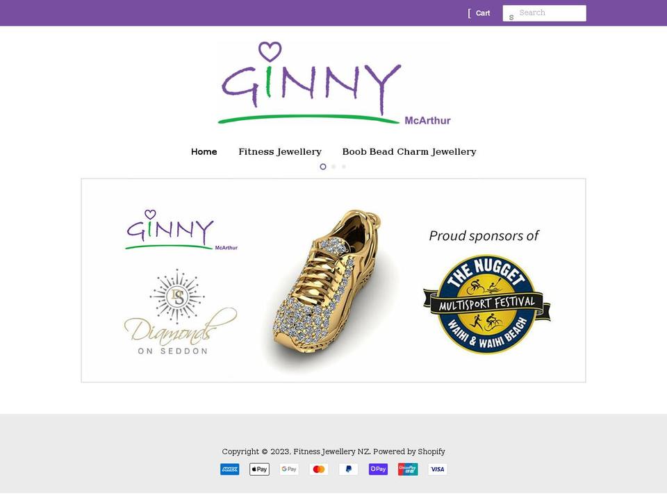 ginnymcarthurjewellery.com shopify website screenshot