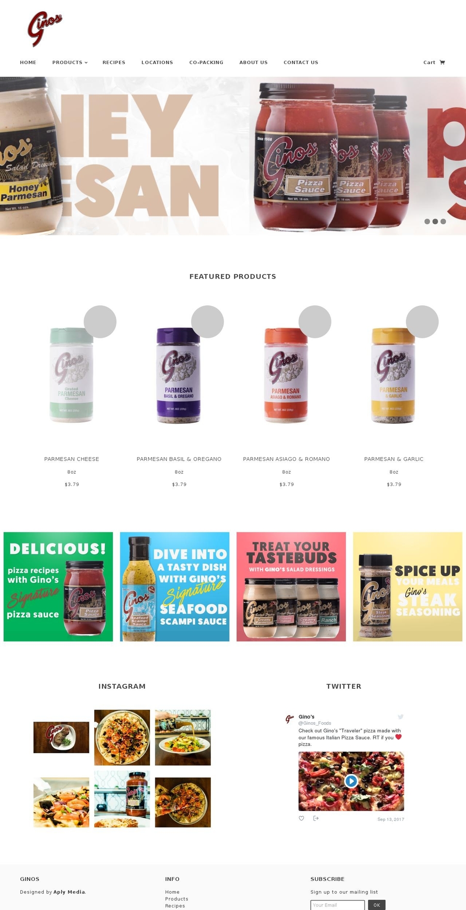 ginositalianfoods.com — Shopify storefront screenshot