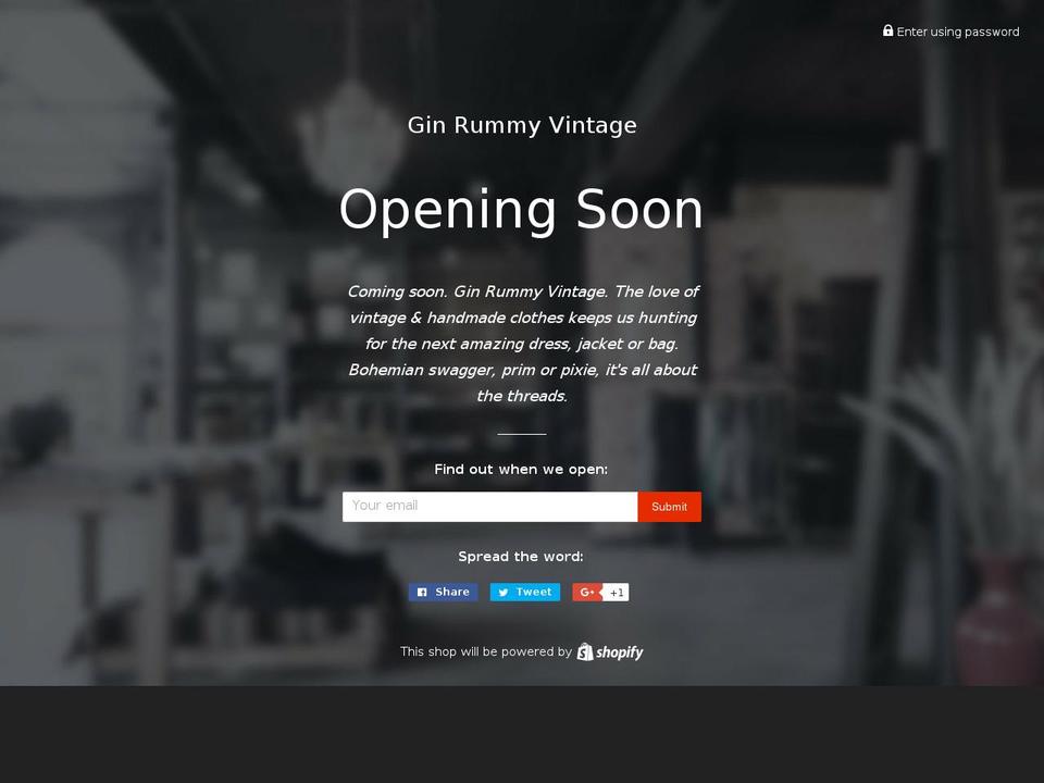 ginrummyvintage.com shopify website screenshot