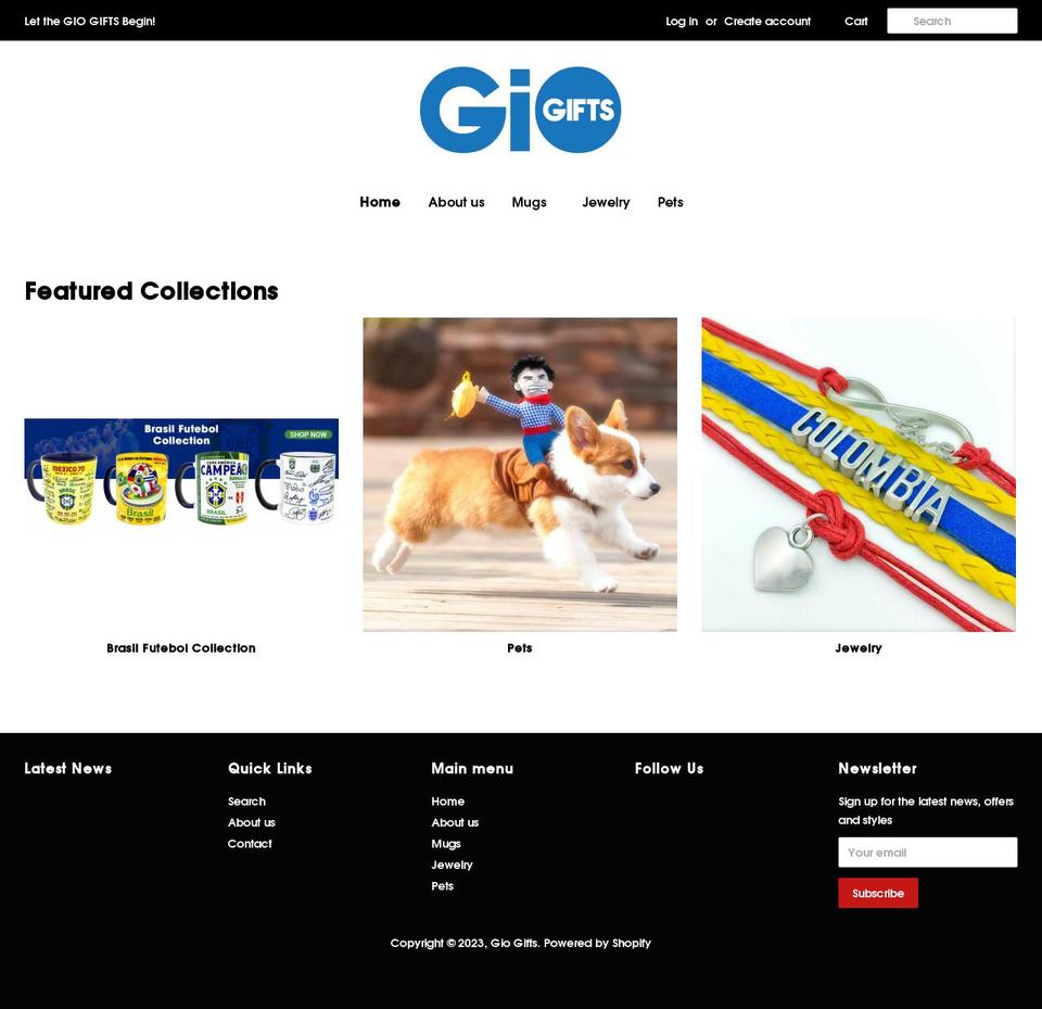 gio-gifts.myshopify.com shopify website screenshot
