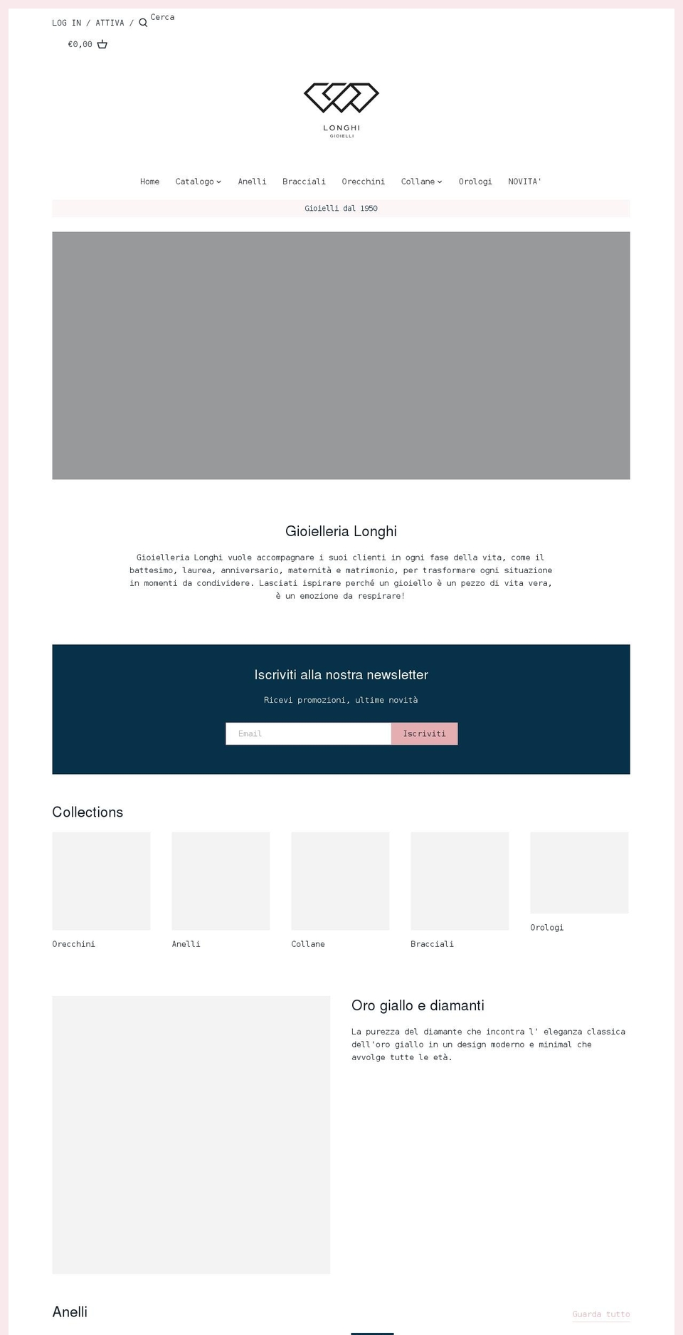 gioiellerialonghi.it shopify website screenshot