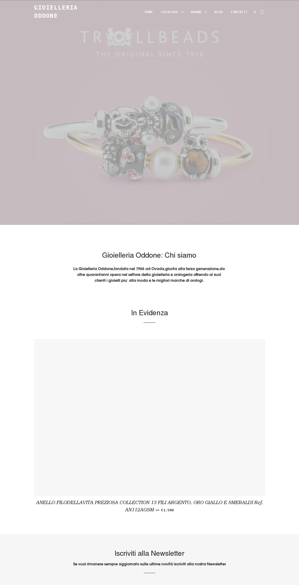 gioielleriaoddone.it shopify website screenshot