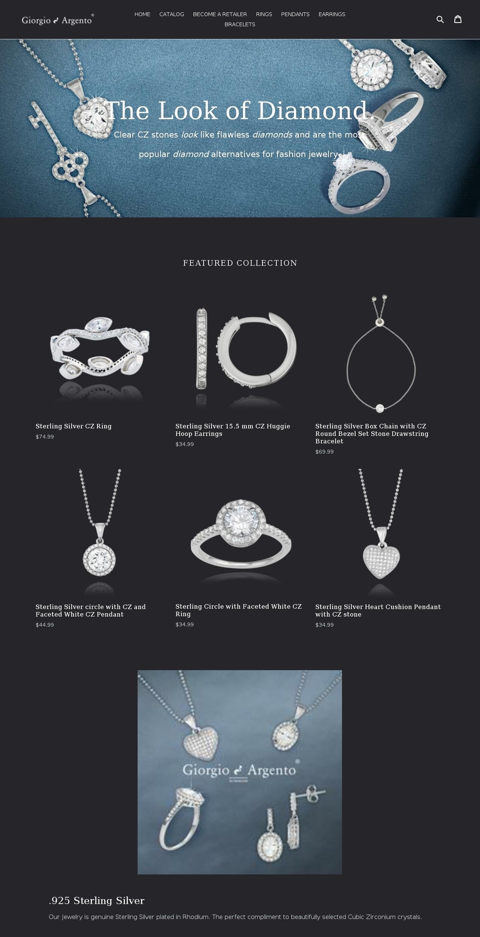 giorgioargento.com — Shopify storefront screenshot