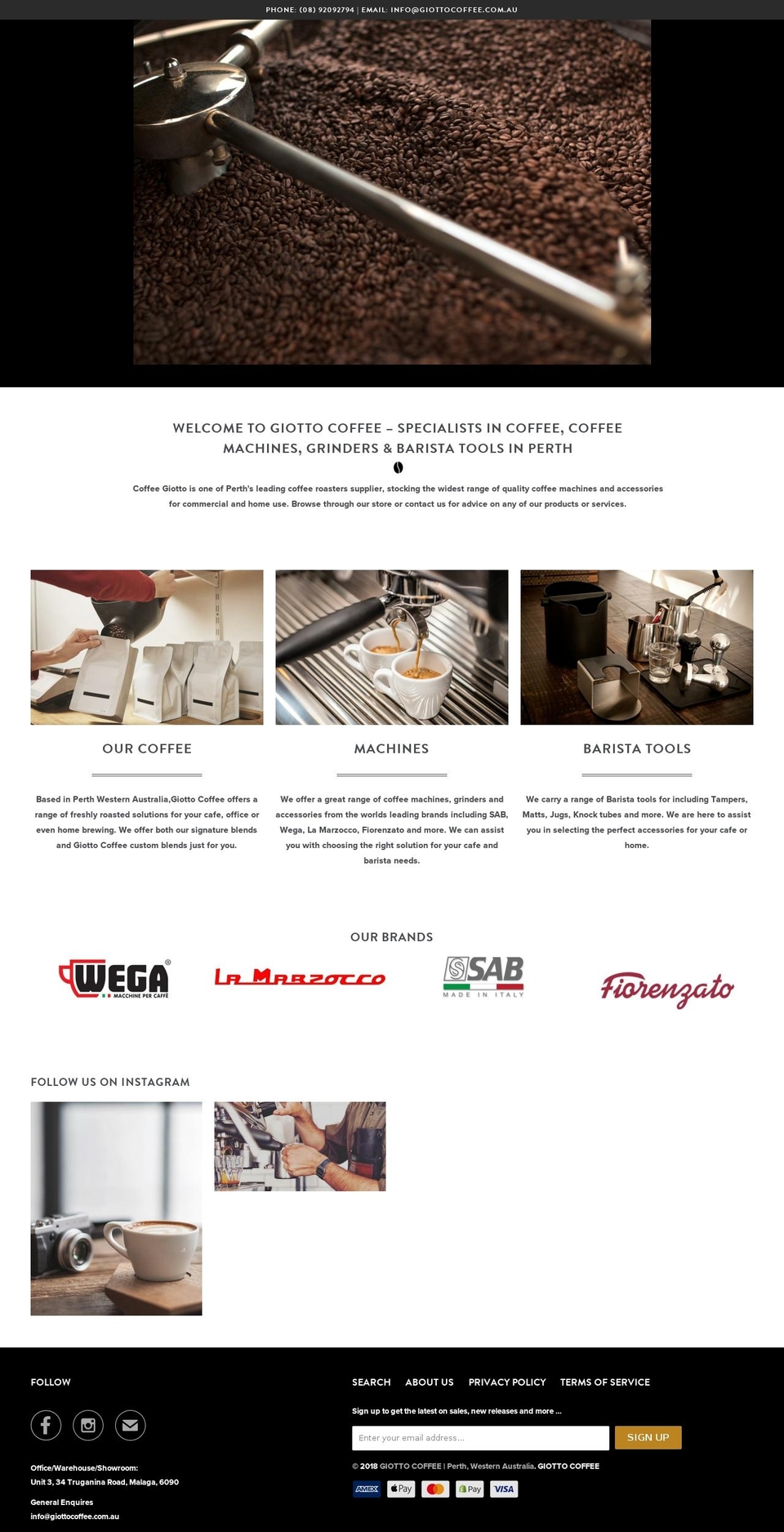 giottocoffee.com.au shopify website screenshot