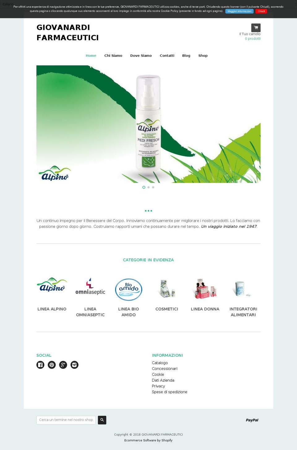 giovanardifarmaceutici.com — Shopify storefront screenshot