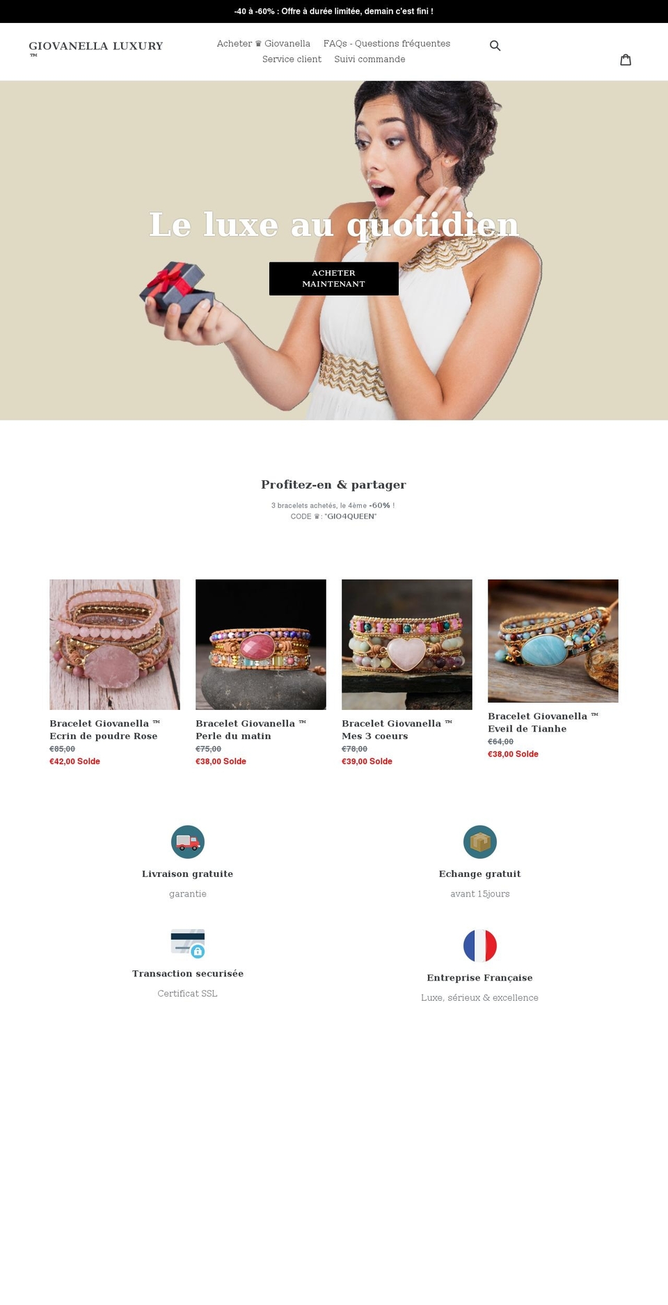 giovanella-luxury.com shopify website screenshot