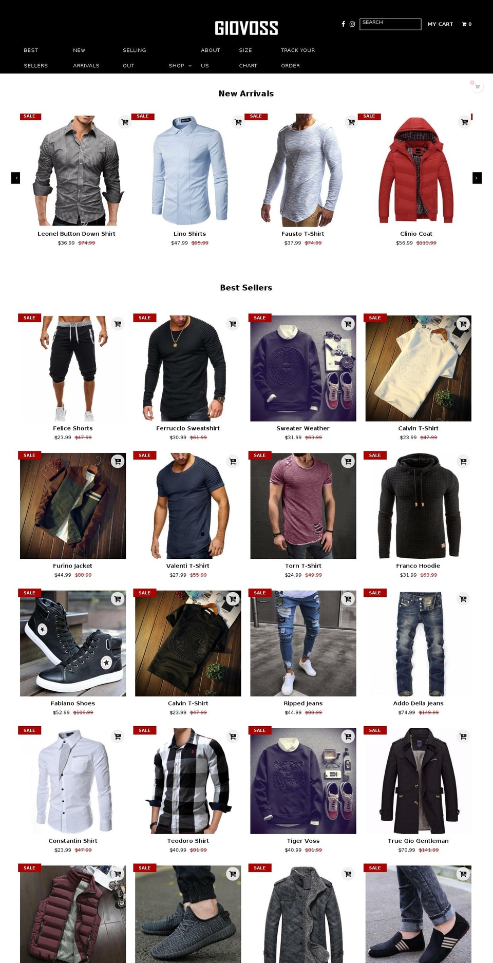 giovoss.com shopify website screenshot