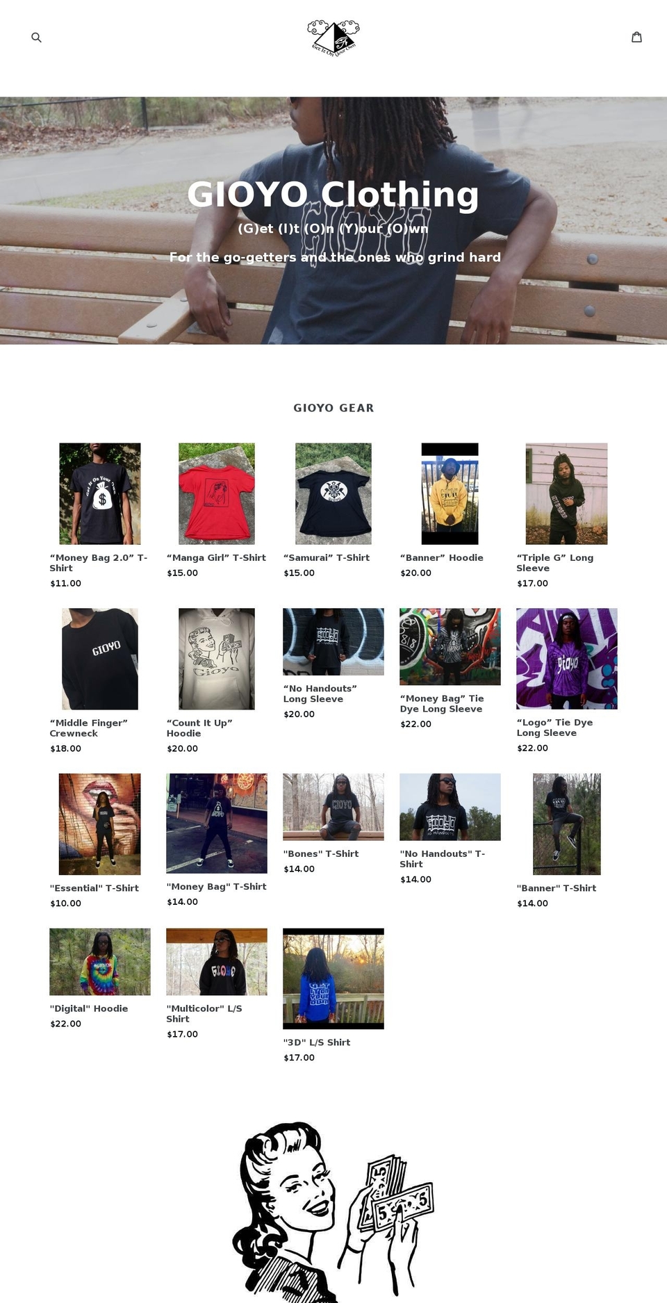 gioyoclothing.com — Shopify storefront screenshot