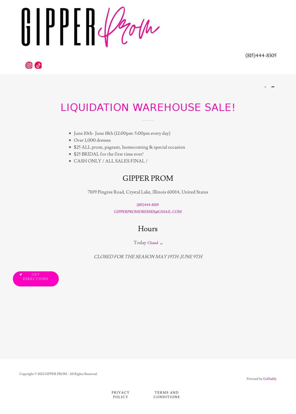 gipperprom.com shopify website screenshot