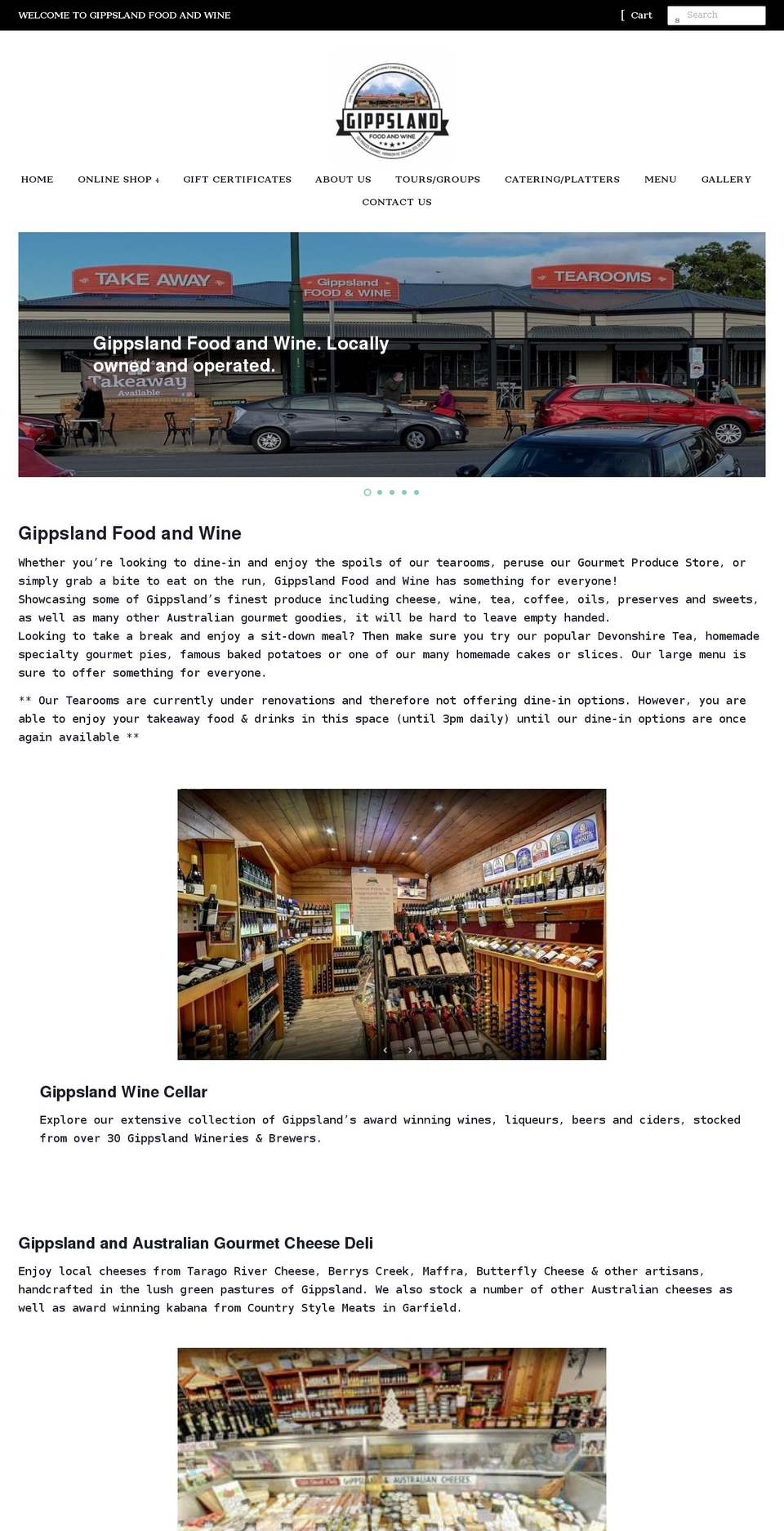 gippslandfoodandwine.com.au shopify website screenshot