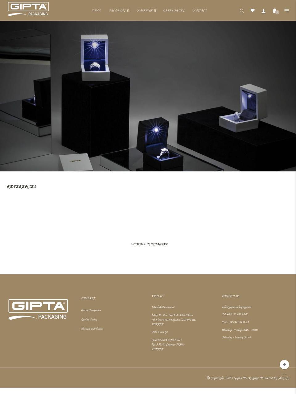 giptapackaging.com shopify website screenshot