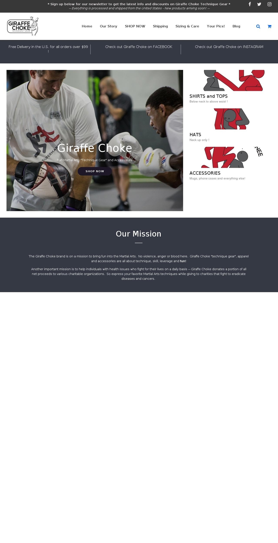 giraffechoke.com — Shopify storefront screenshot