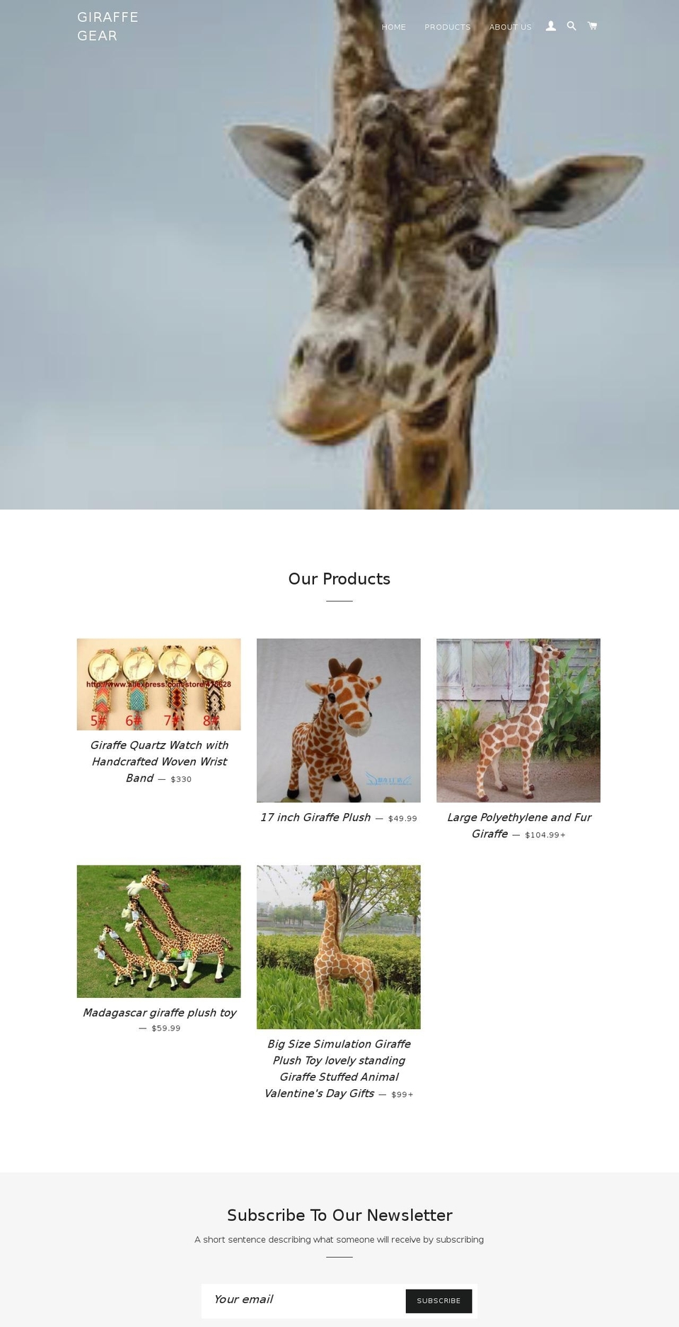 giraffegear.com — Shopify storefront screenshot