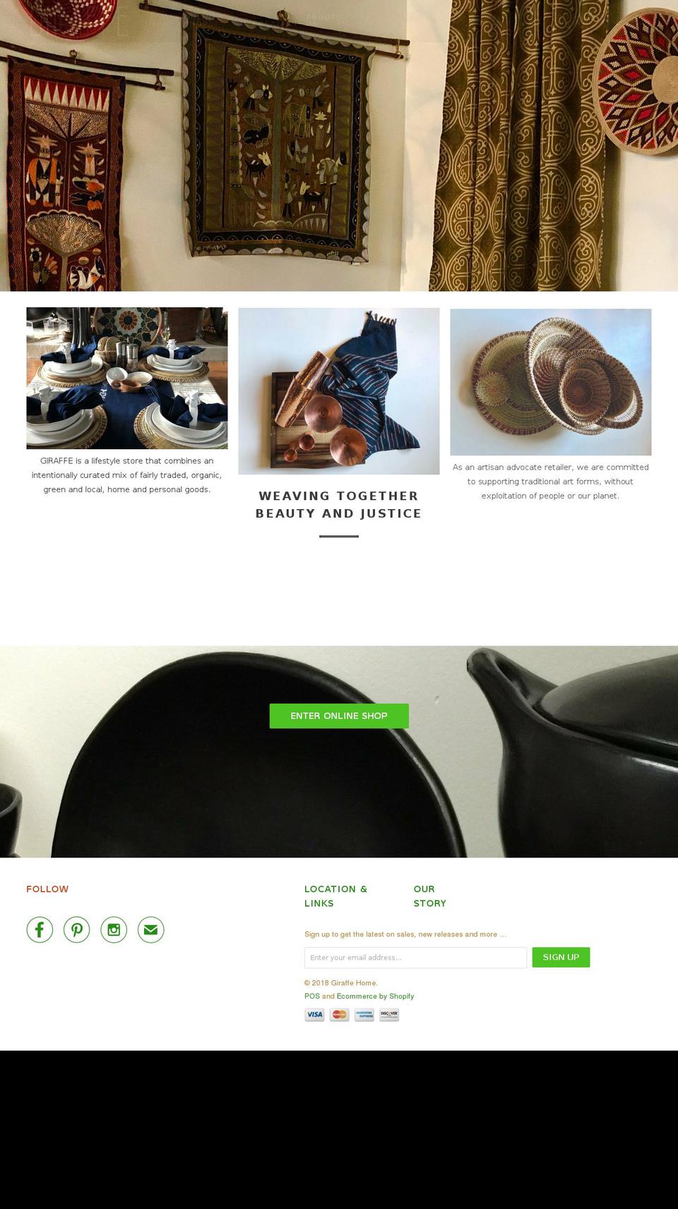 giraffevashon.com — Shopify storefront screenshot