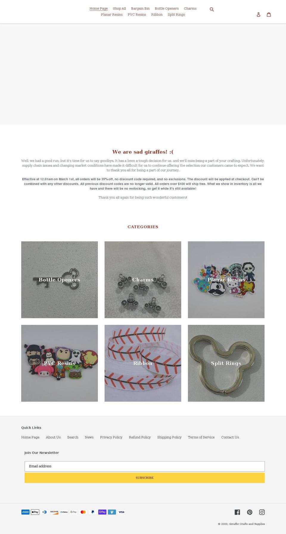 girafficcrafts.com shopify website screenshot