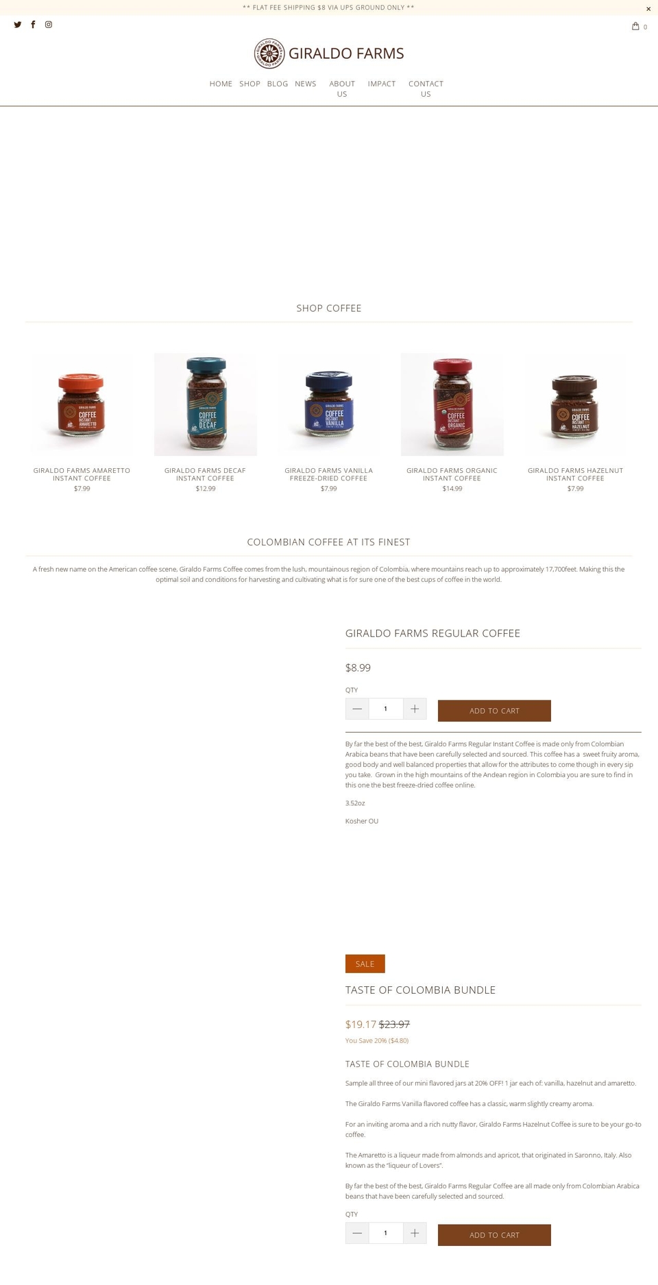 giraldofarms.com shopify website screenshot