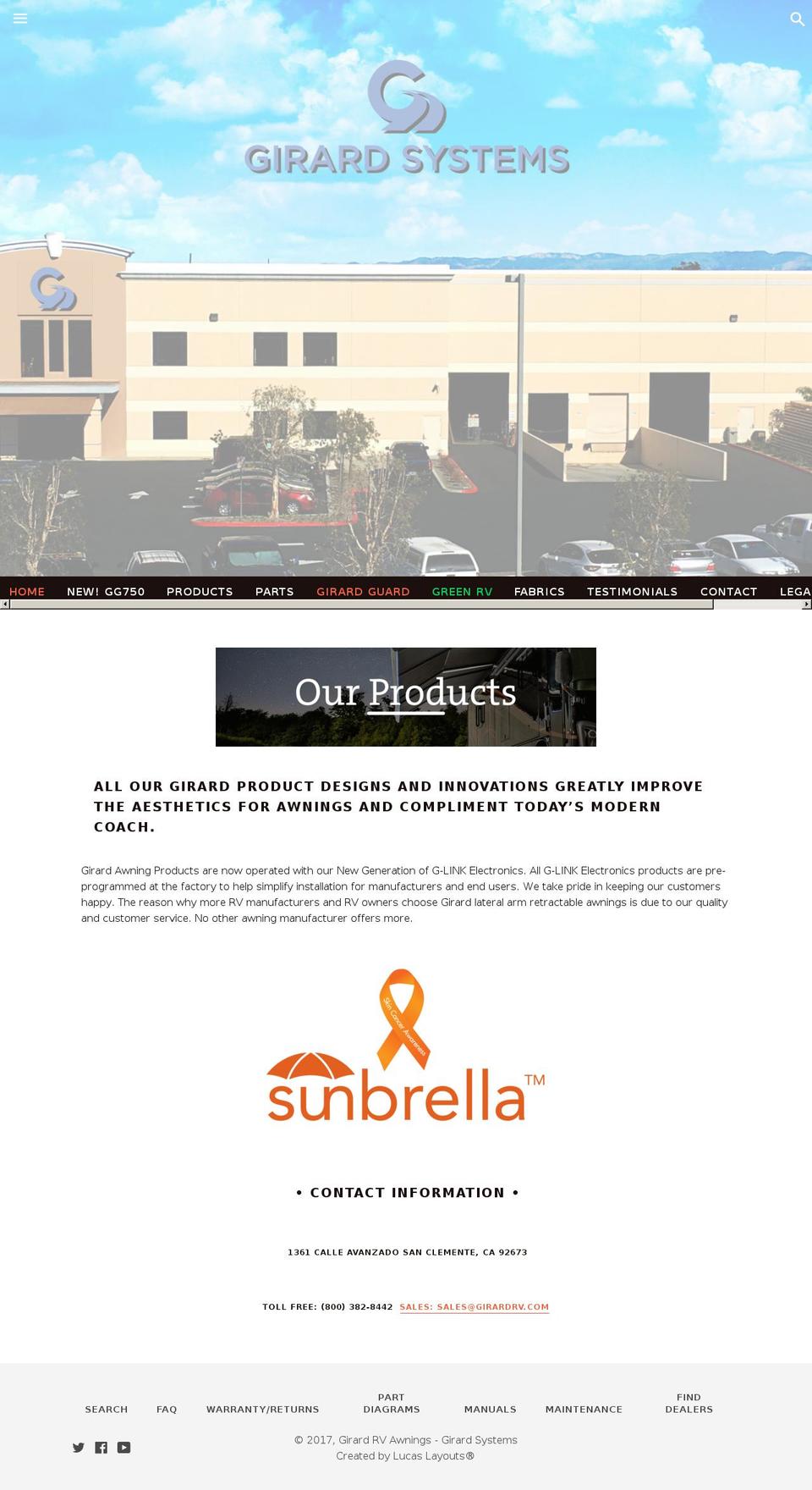 girardrvawnings.com shopify website screenshot