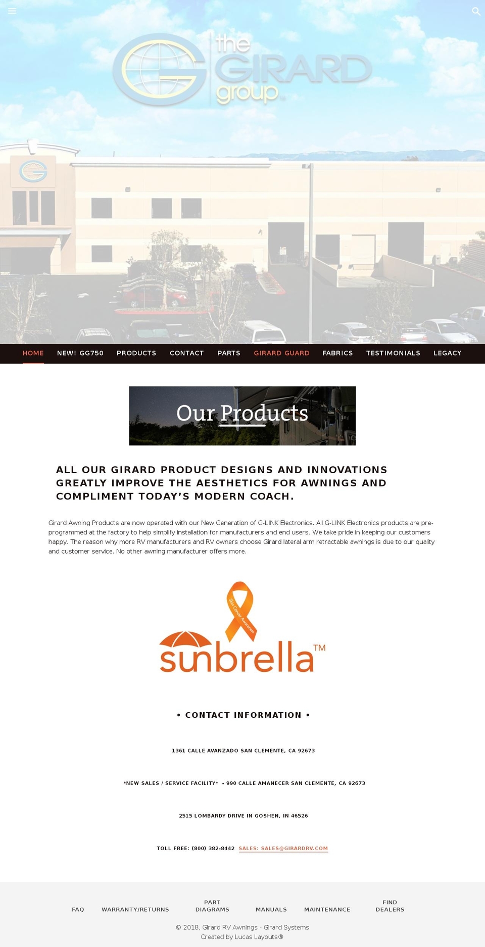 girardrvproduct.com — Shopify storefront screenshot