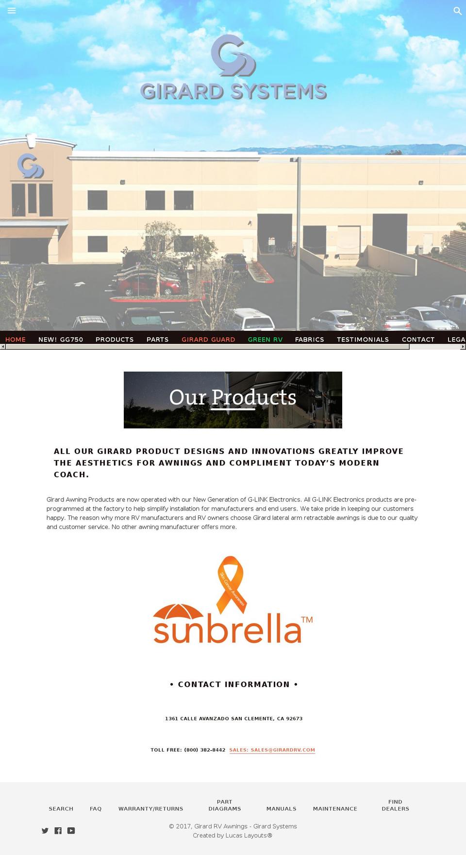 girardrvproducts.com shopify website screenshot