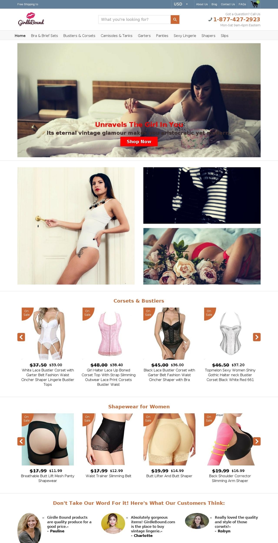 Shoptimized Shopify theme site example girdlebound.com
