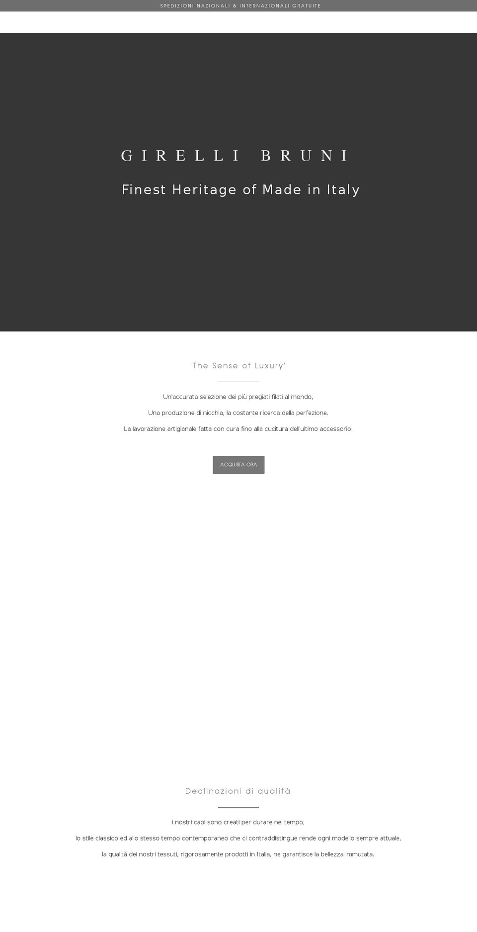 girellibruni.com — Shopify storefront screenshot