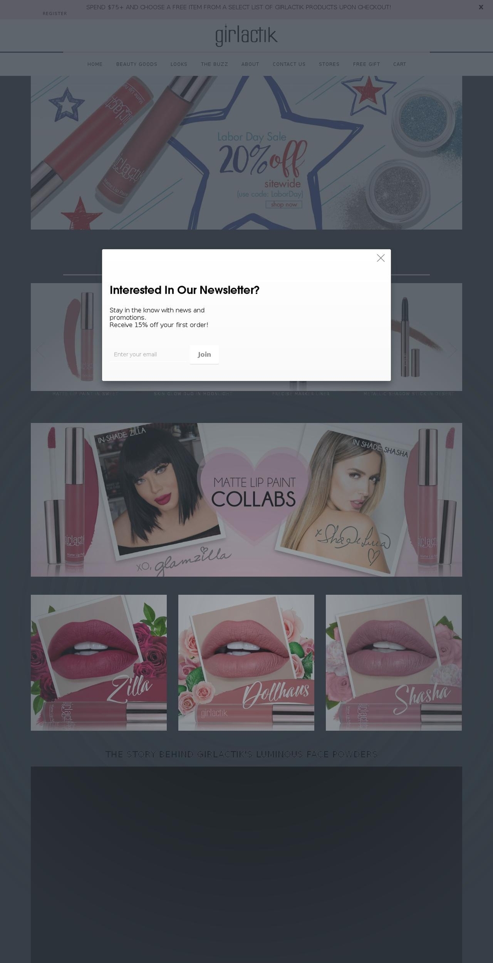 girlactikbeauty.com — Shopify storefront screenshot