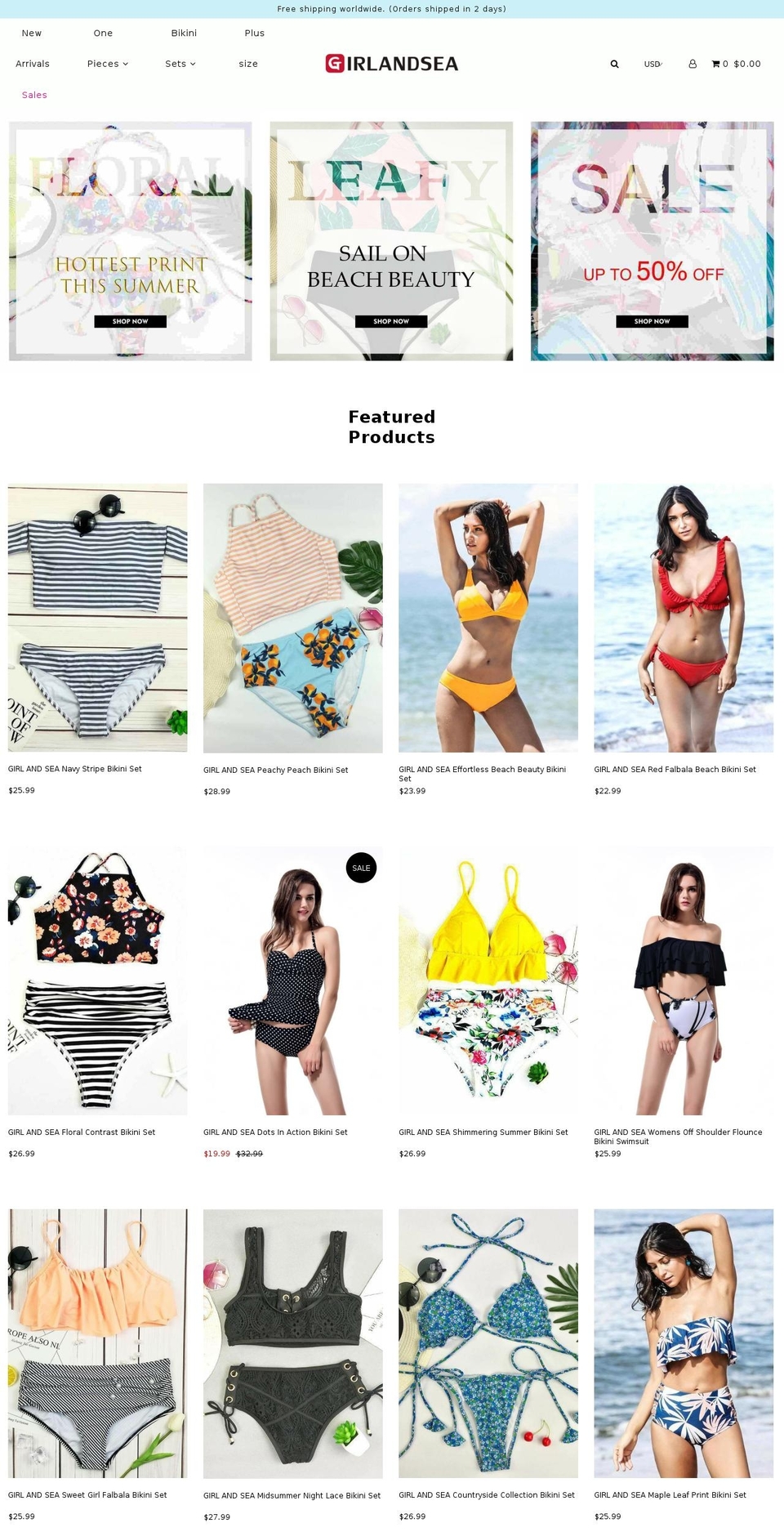 girlandsea.com — Shopify storefront screenshot