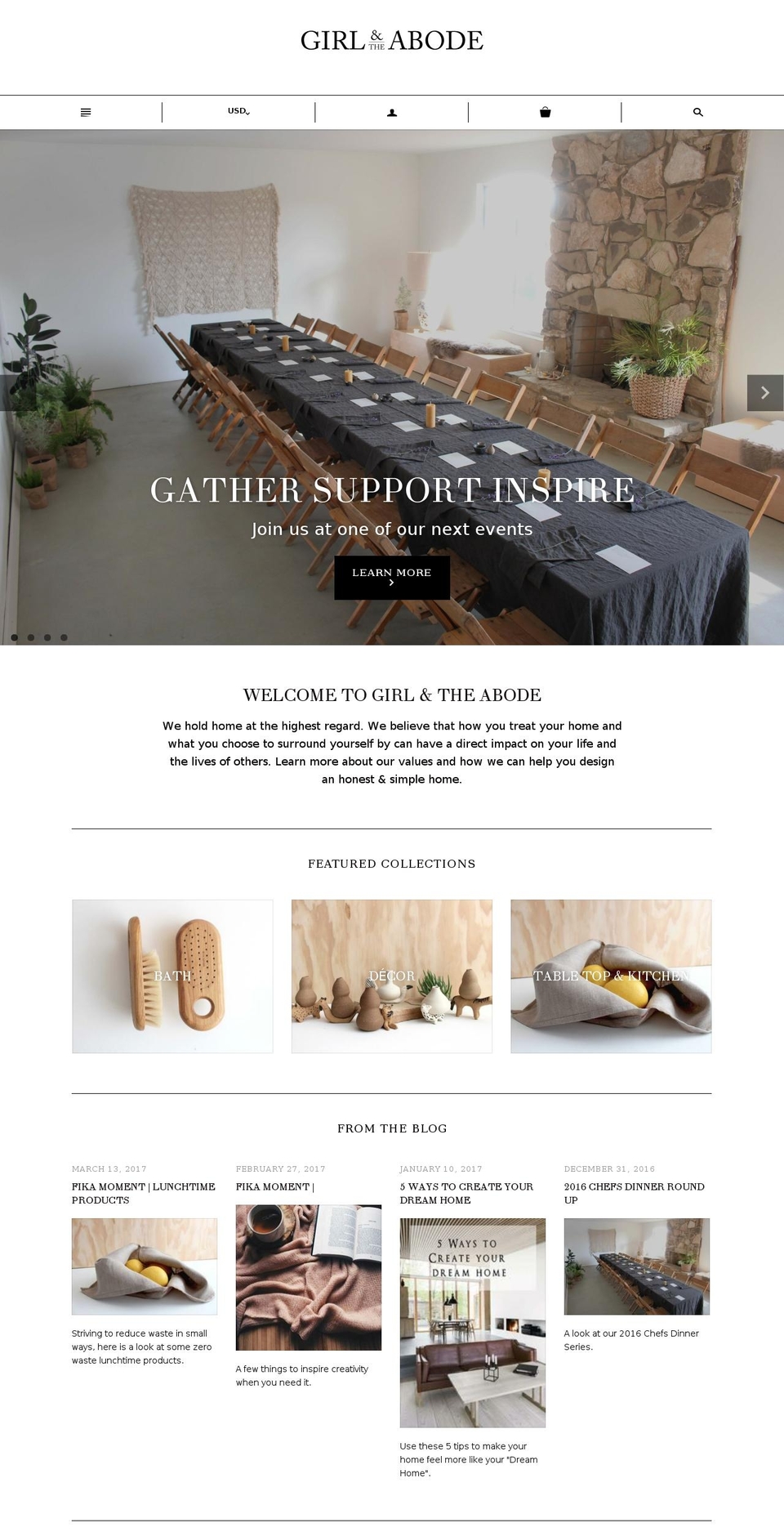 girlandtheabode.com shopify website screenshot