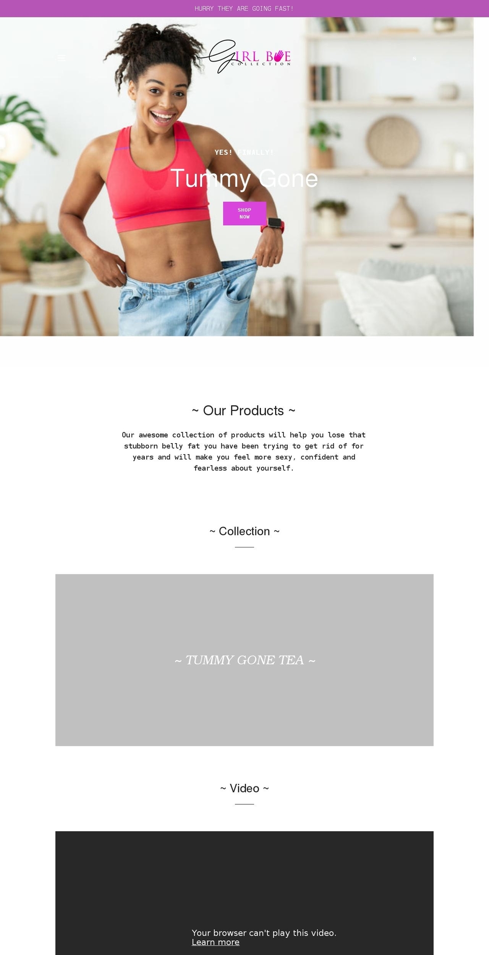 girlbyecollection.com shopify website screenshot