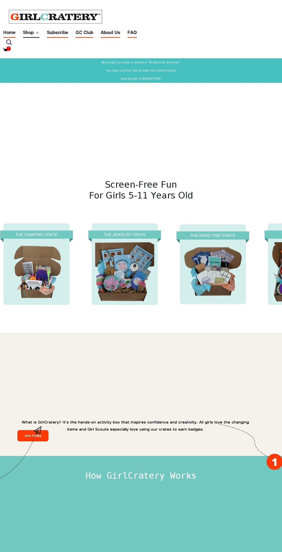 girlcratery.org shopify website screenshot