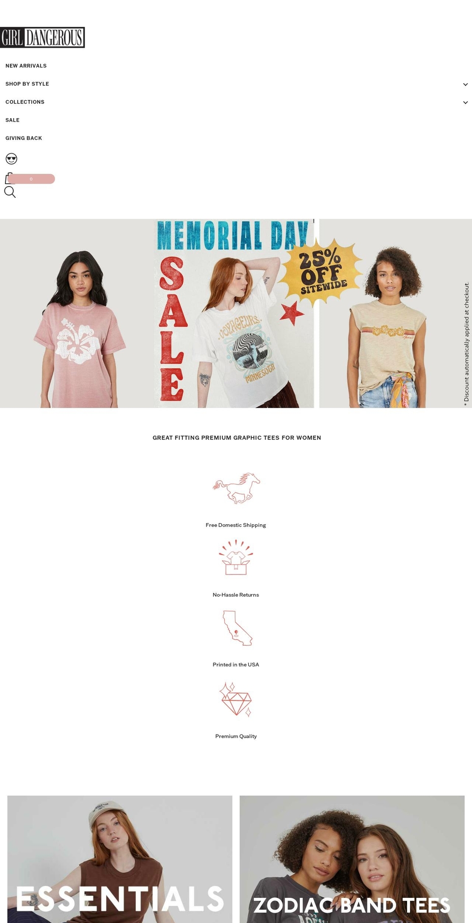 girldangerous.com shopify website screenshot