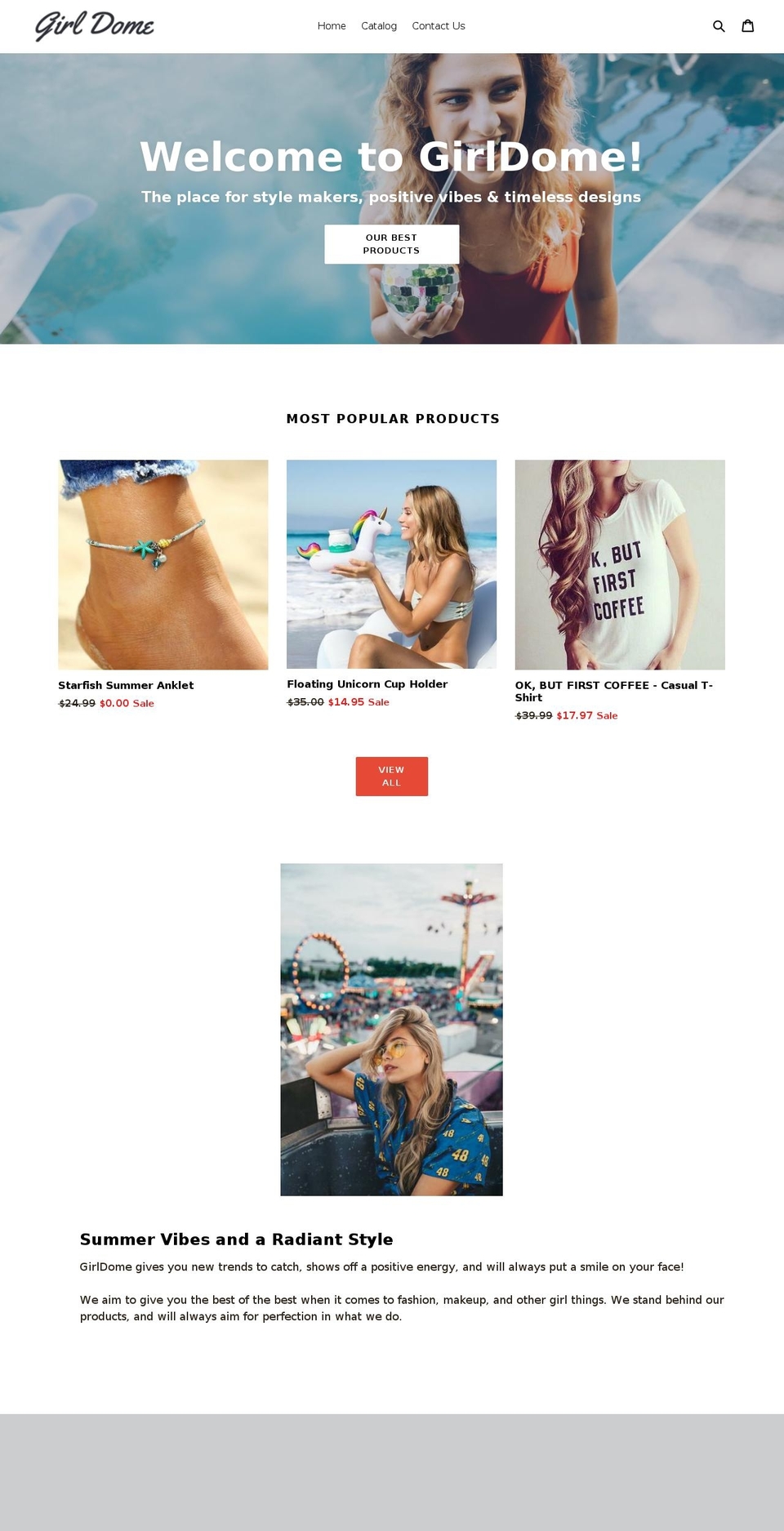 girldome.com — Shopify storefront screenshot