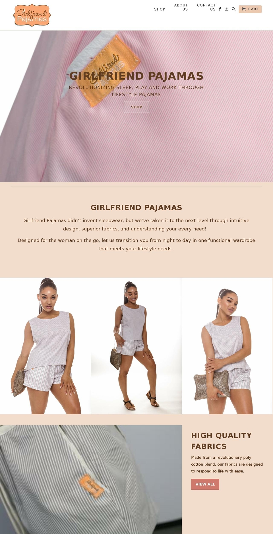 girlfriendpajamas.com — Shopify storefront screenshot