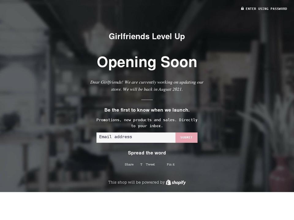 girlfriendslevelup.com shopify website screenshot